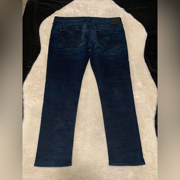 True Religion Geno Relaxed‎ Slim Blue Mens Striped Print  Jeans Size 44x33 - Picture 8 of 8